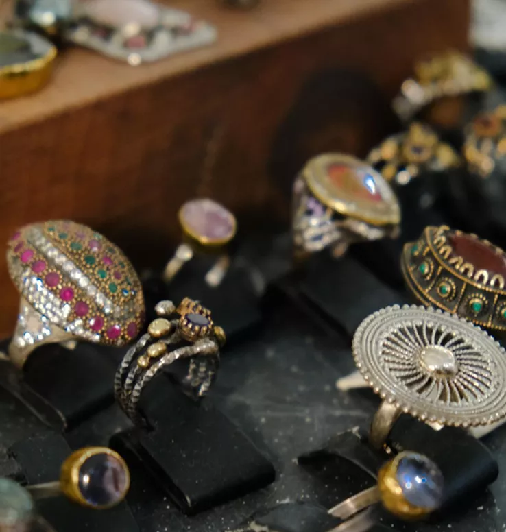 Customer selling antique and estate jewelry at Gold Mind Jewelers Sharon