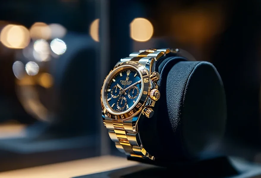 Appraisal of a luxury wristwatch at Gold Mind Jewelers Sharon for cash offer